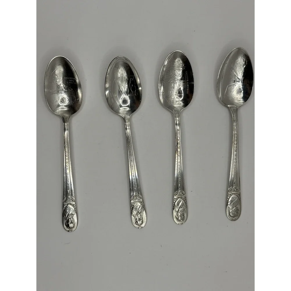 Set of 16 Wm. Rogers Silverplate Commemorative Spoons –‎ U.S. History Series